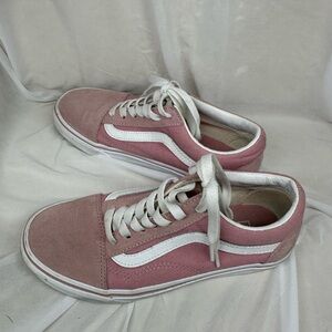 Vans Old Skool Low Top Sneakers Pink Rose Suede Canvas Women's Size 6.5 Skate